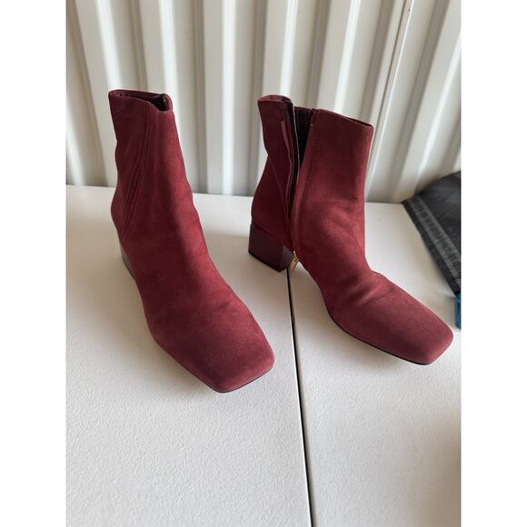 Franco Sarto Suede wine Mod Booties 8.5 - Picture 3 of 5
